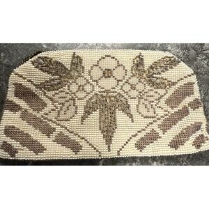 Antique Beaded Coin‎ Purse Belt Purse Glass Beads Linen Lined Czechoslovakia